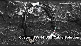 Custom TWN4 USB 2.0 Shielded Cable Assembly 20cm