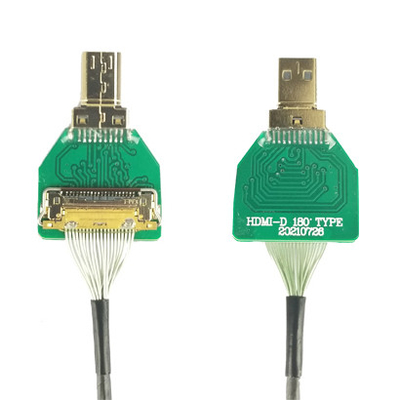 OEM ODM HDMI Cable Adapter Micro Straight Head HDMI-D-180° To IPEX 20454-220-02 20455 20453