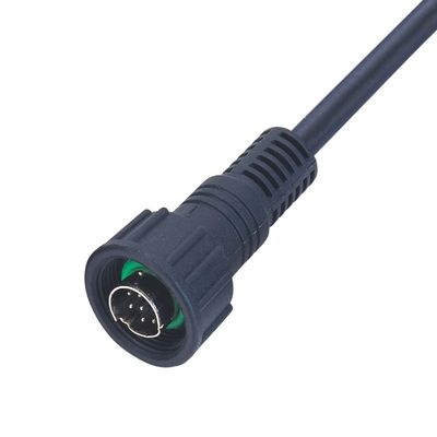 Waterproof ISOBUS Connector , 6 Pin Mini Din 300mm Length Connector Cable