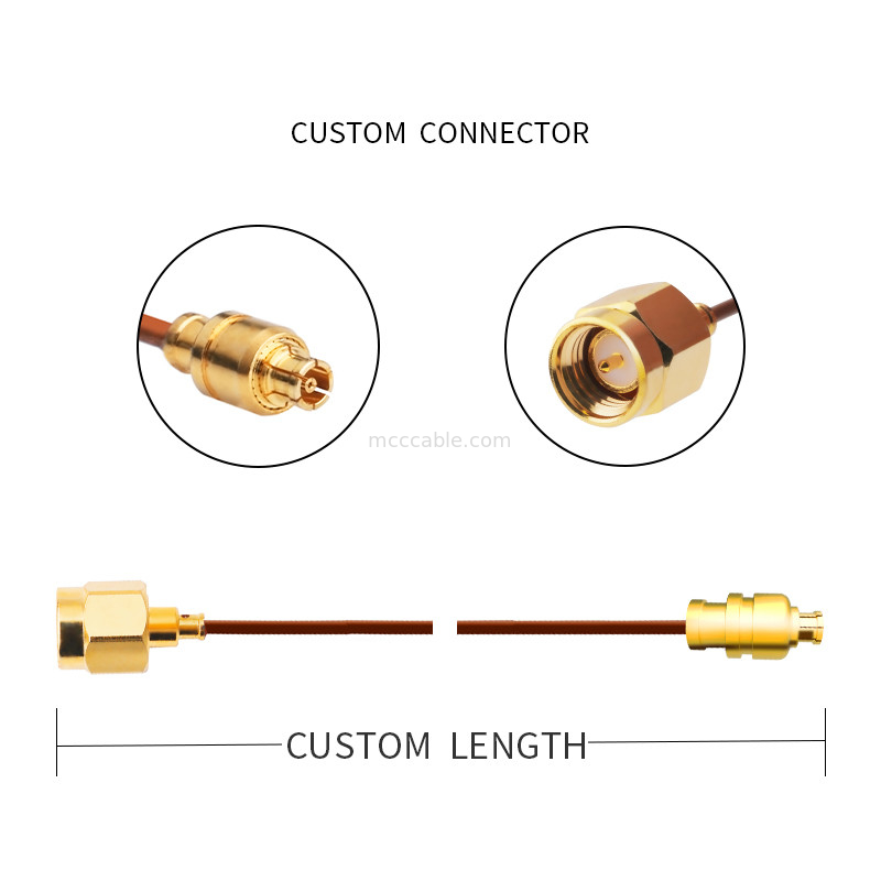 0.047 5G Semi Rigid Coax Cable Sma Male Straight Plug Te 1996771-1 To Smpm Female Jack