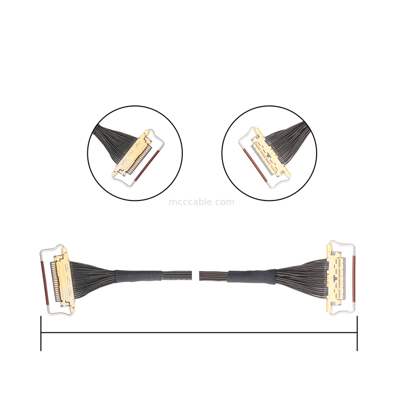 Oem Lvds Cable Assembly 0.5mm Pitch 20453-220t-03 Horizontal mating type micro-coaxial connector