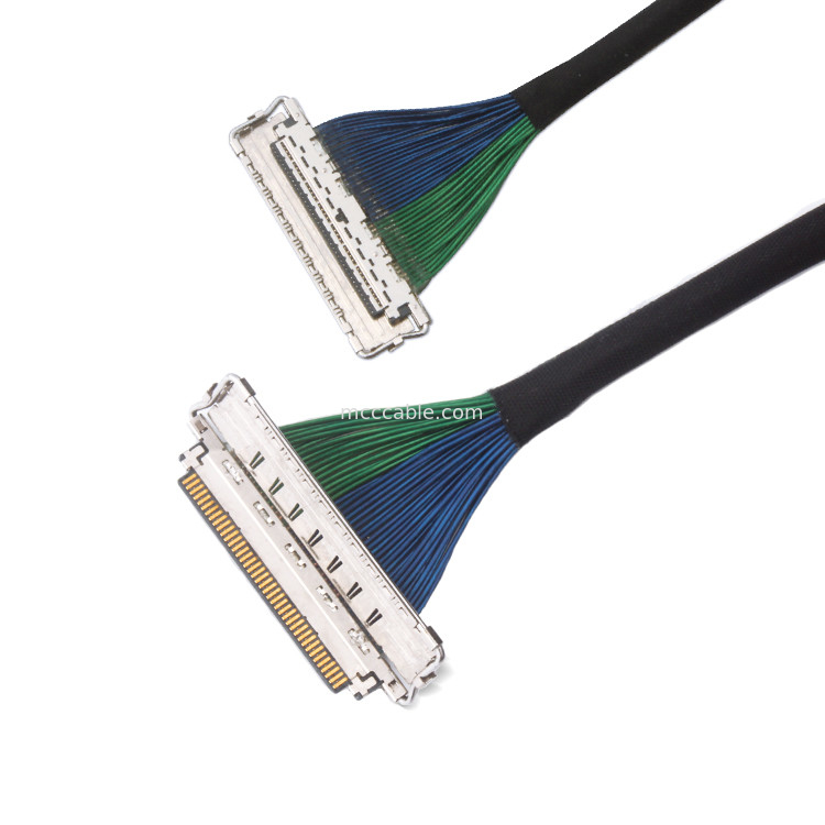Custom 0.4 Mm Pitch  20788 20679 30pin 40pin 50pin 60pin Micro Coaxial Connector Emi Shield Lvds Cable