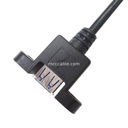USB 3.0 Panel Mount A x2 to 20 Pin Header Motherboard Custom Wire Harness