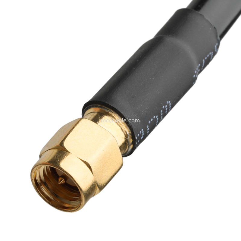 RF Connector Lmr-240 Low Loss Rf Cable Black Sma Male Straight Plug To N Male Plug Right Angle Plug