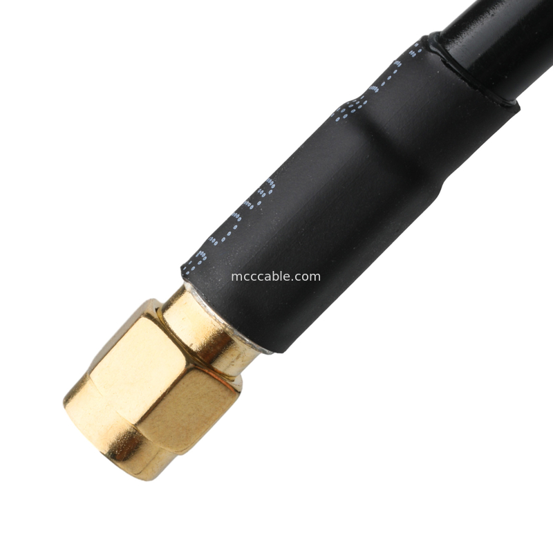 RF Connector Lmr-240 Low Loss Rf Cable Black Sma Male Straight Plug To N Male Plug Right Angle Plug