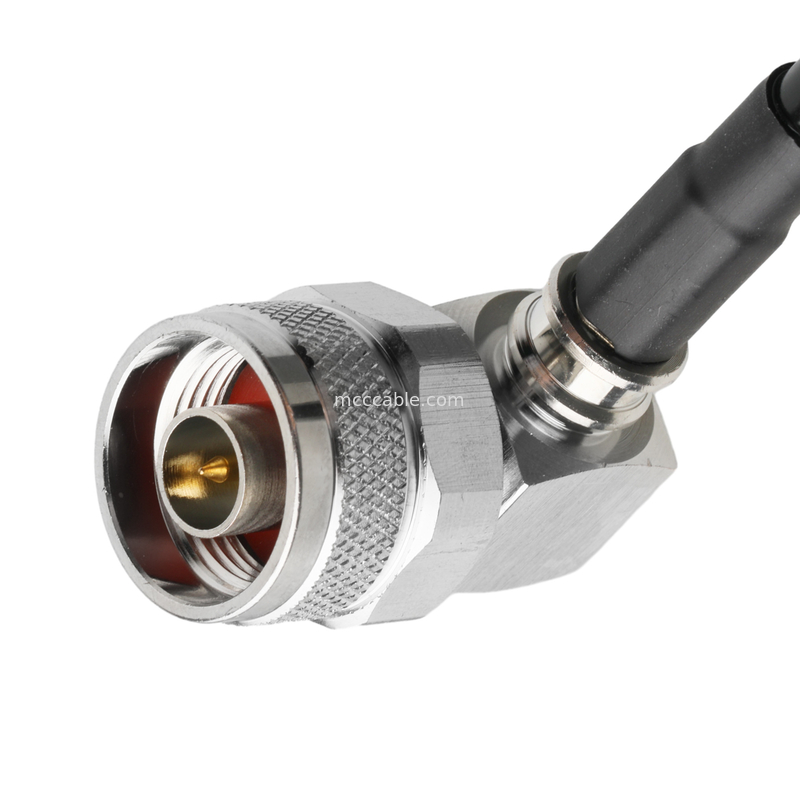 RF Connector Lmr-240 Low Loss Rf Cable Black Sma Male Straight Plug To N Male Plug Right Angle Plug