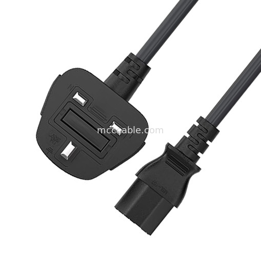 C13 To Uk Plug Power Cord Bs1363 18awg 250v Length Suitable for most computers, printers and other devices Oem / Odm