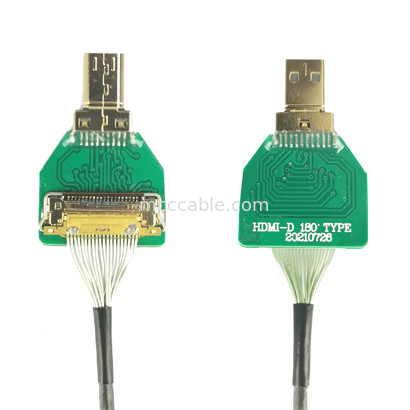 MIPI Connector Adapters OEM ODM HDMI Cable Adapter Micro Straight Head HDMI-D-180° To  20454-220-02 20455 20453