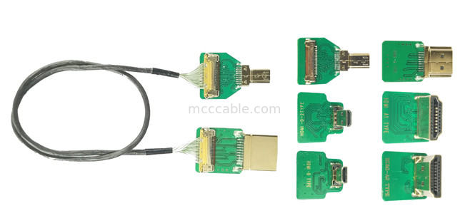 Micro HDMI Straight Head 20454-220-02 20455 20453 Micro HDMI-D-2 To  OEM / ODM