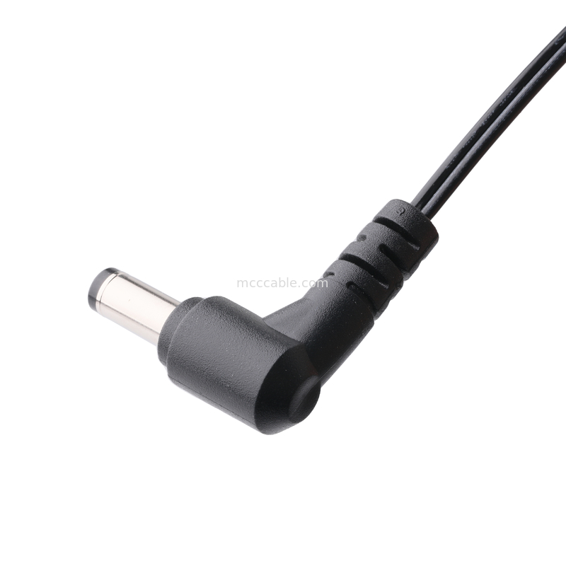 DC Plug 2.1*5.5mm Solder Type PVC Appearance molding 90 angle to  White Housing 2P MOLEX F