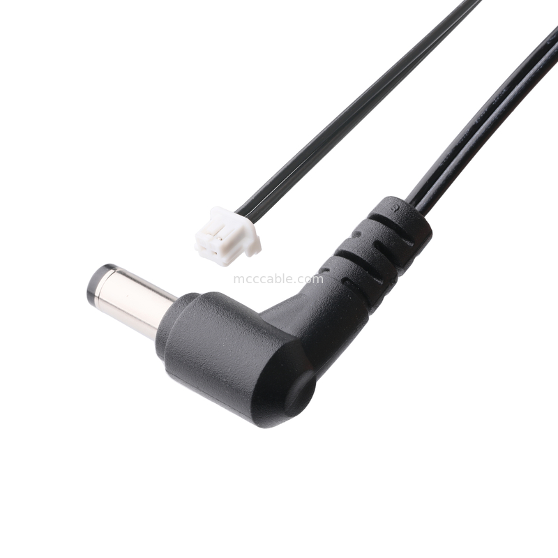 DC Plug 2.1*5.5mm Solder Type PVC Appearance molding 90 angle to  White Housing 2P MOLEX F
