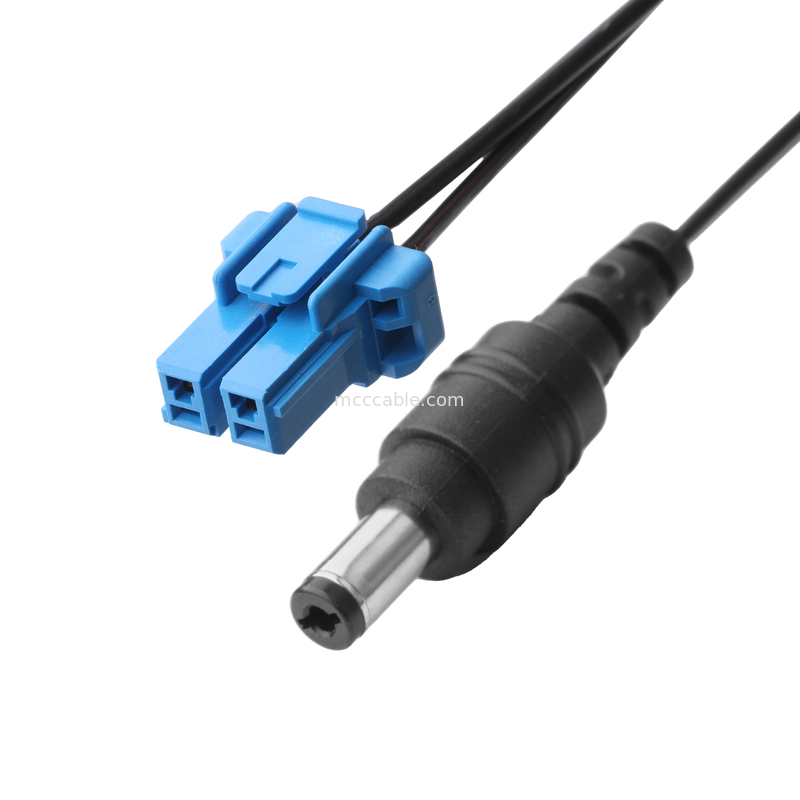 DC Plug 2.1*5.5mm Solder Type PVC Appearance Molding To TE Blue Housing 2P Female Cable Connector