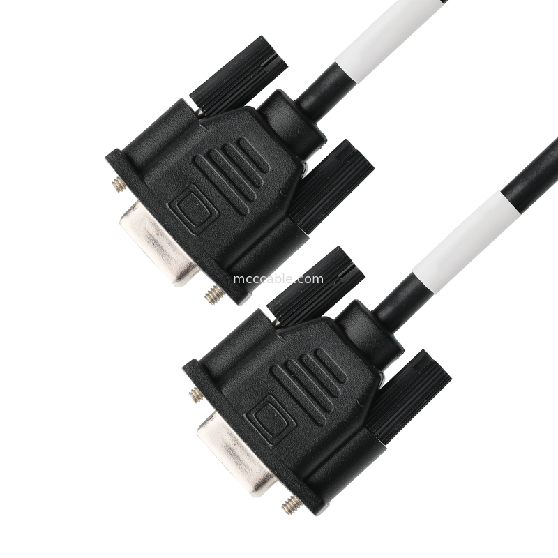 D-SUB-9Pin Male Solder Type White Rubber Core Nickel Plated Shell To D-SUB-9Pin FEMALE Connector OEM/ODM