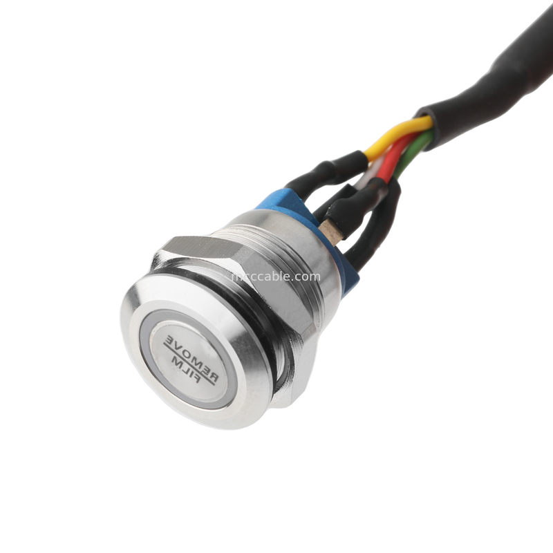 Pushbutton LED White M12 IP65/IP67 to HSG MALE 43025-0400 Pitch 3.0mm MX Power Switch Activator