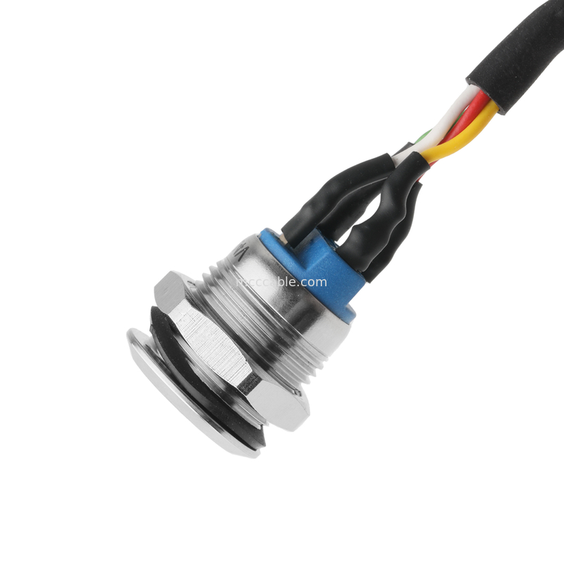 Pushbutton LED White M12 IP65/IP67 to HSG MALE 43025-0400 Pitch 3.0mm MX Power Switch Activator