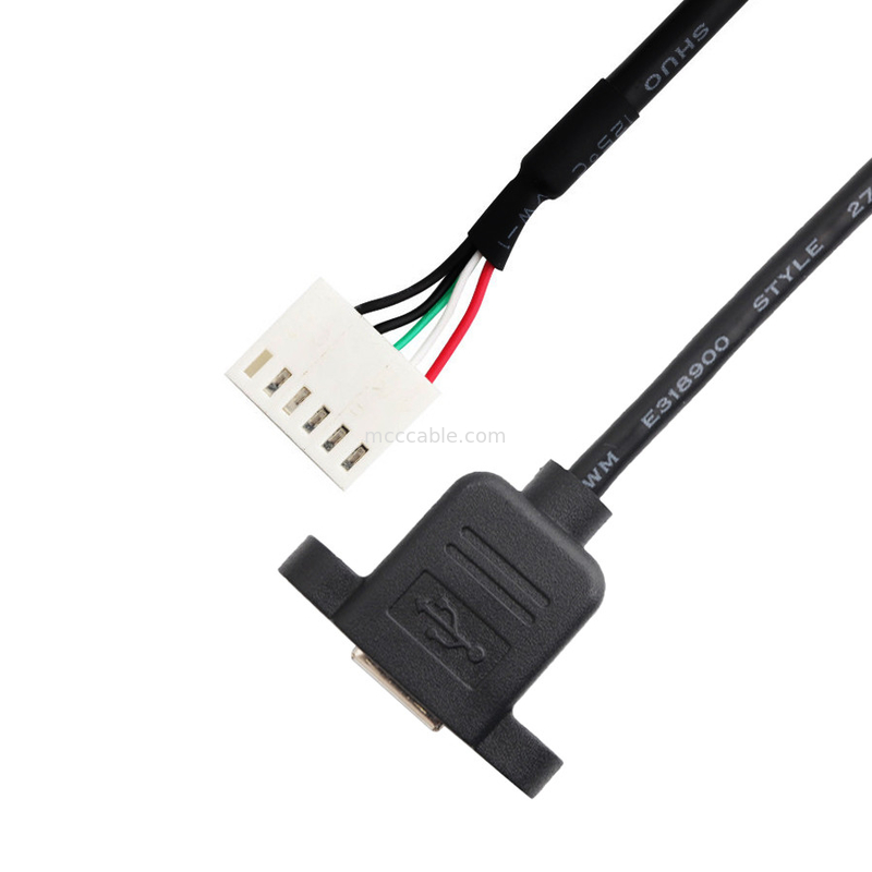 2.54mm Pitch A2542ha-6p Wire Harness Durachill Usb B Cable Panel Mount Assembly