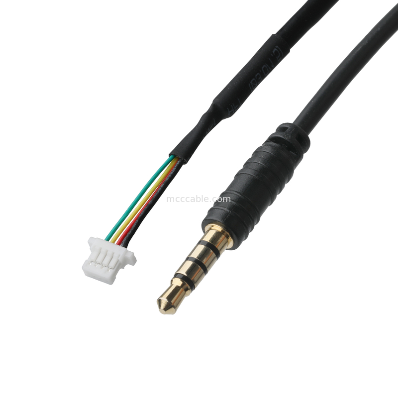3.5mm 4Pin Heaphone Earphone Plug MALE To JST SHR-04V-S-B Cable Connector Assembly OEM/ODM