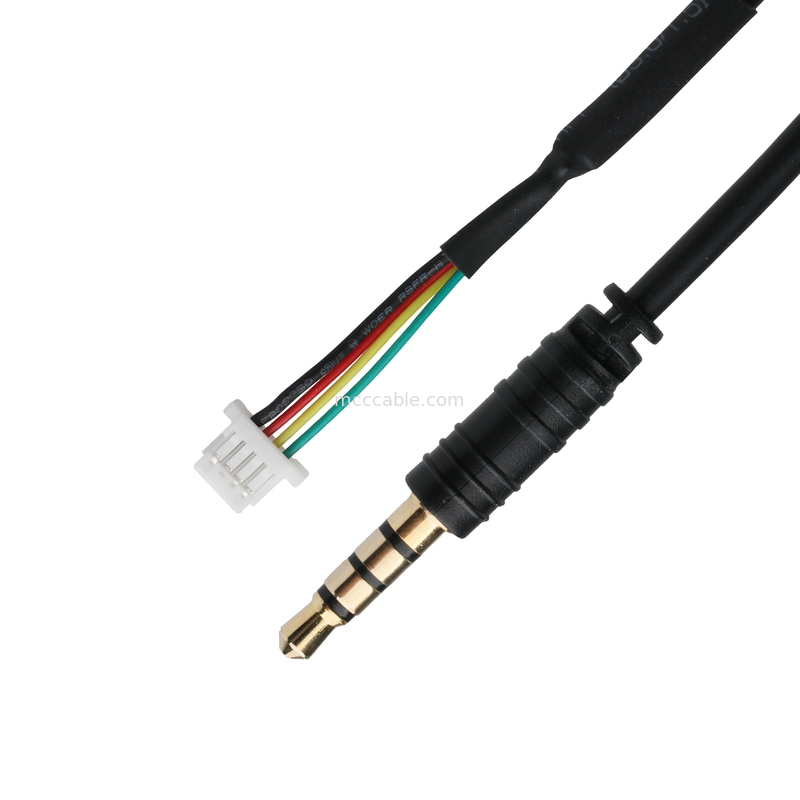 3.5mm 4Pin Heaphone Earphone Plug MALE To JST SHR-04V-S-B Cable Connector Assembly OEM/ODM