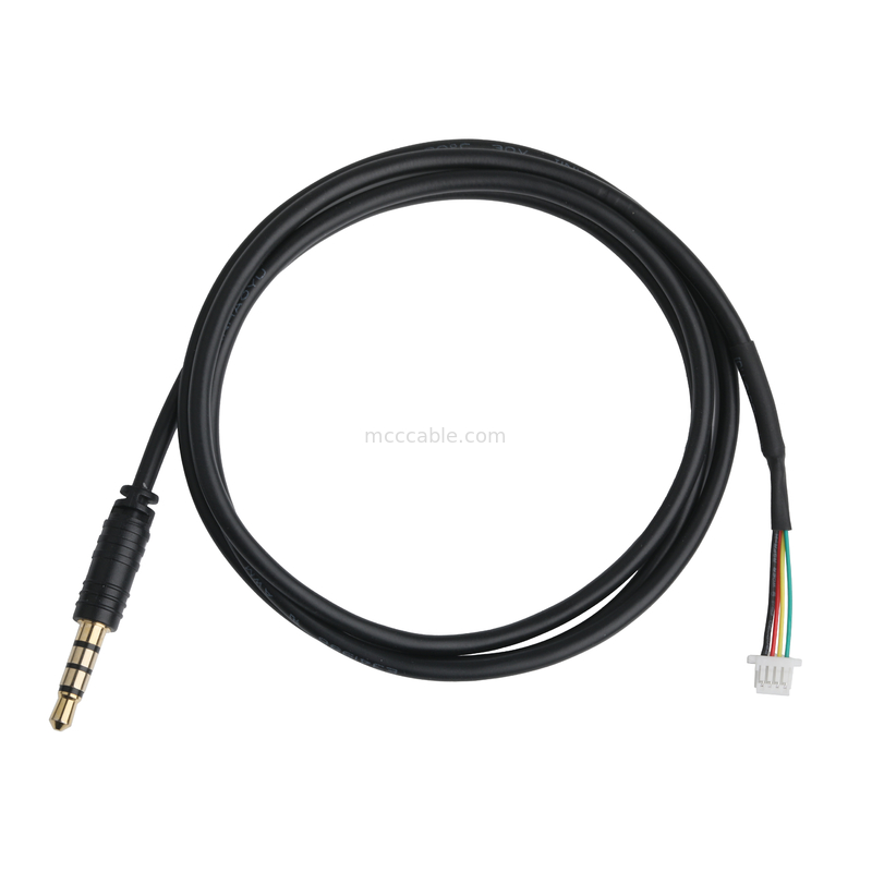 3.5mm 4Pin Heaphone Earphone Plug MALE To JST SHR-04V-S-B Cable Connector Assembly OEM/ODM