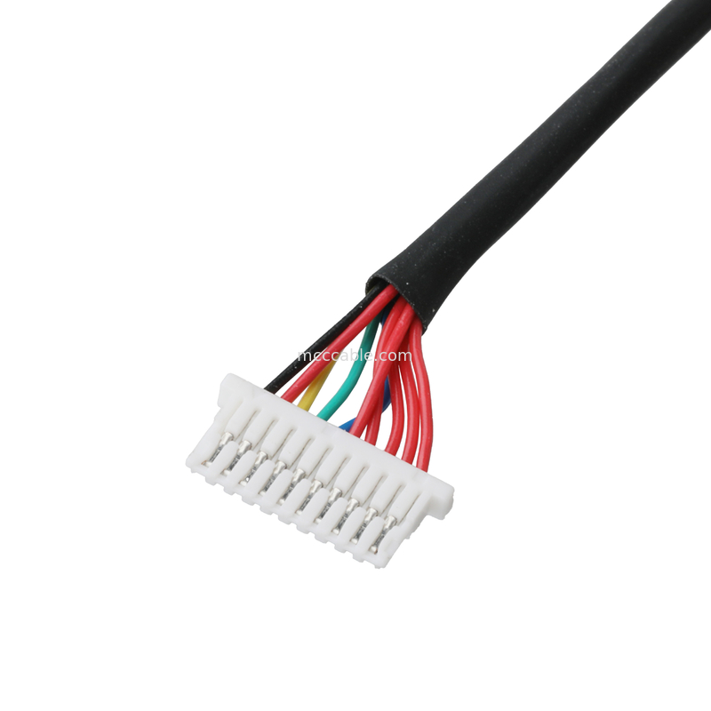 Lvds Cable 10P JST SHLP-10V-S-B To Semi-stripped Harnesses Custom Coaxial Cable Assemblies Automotive Wire Harness
