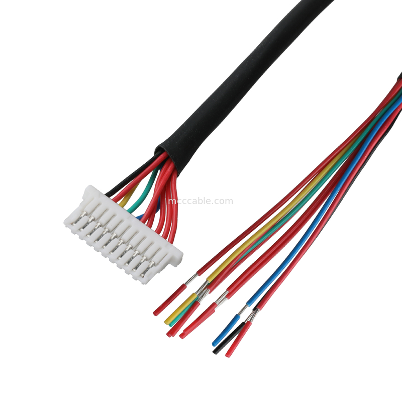Lvds Cable 10P JST SHLP-10V-S-B To Semi-stripped Harnesses Custom Coaxial Cable Assemblies Automotive Wire Harness