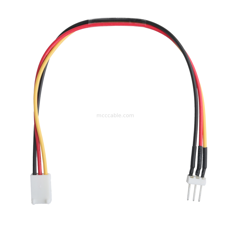 Molex Connector 22-23-2031 To 22-01-3037 3-POS Fan Header Male Pins 2.54mm Pitch 22AWG Hook-Up Wire Cable