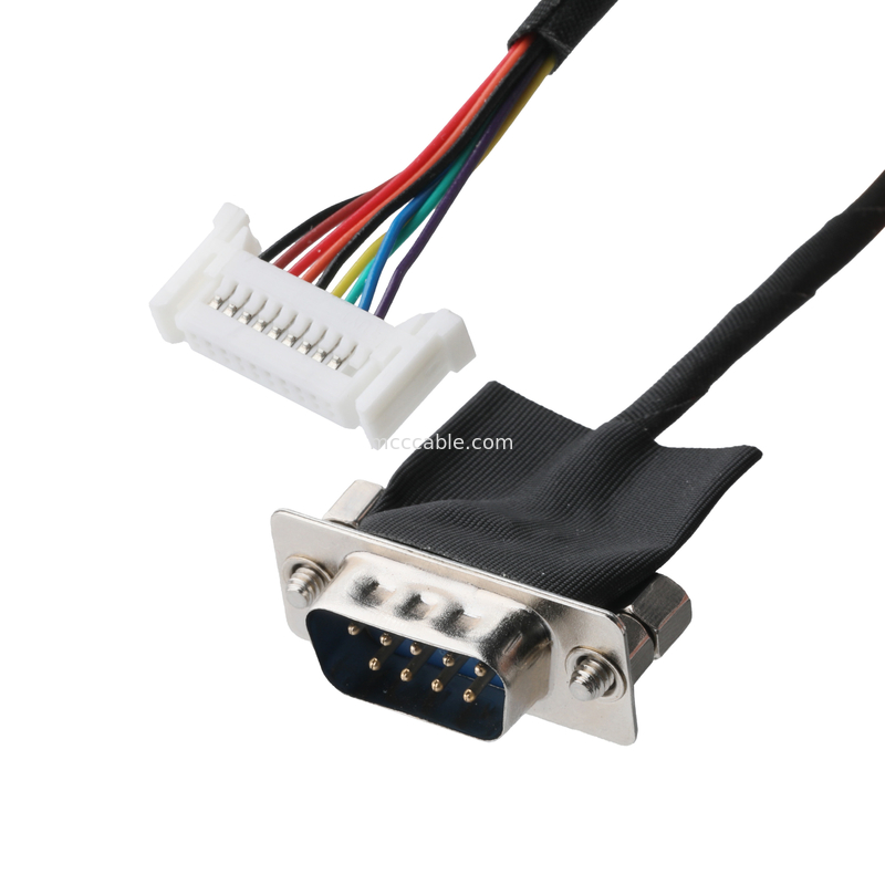 DB-9Pin LVDS Cable Assembly D-SUB-9P Male Solder To TU1.0 20Pin TU1002HN0-20 Wire Connector OEM/ODM
