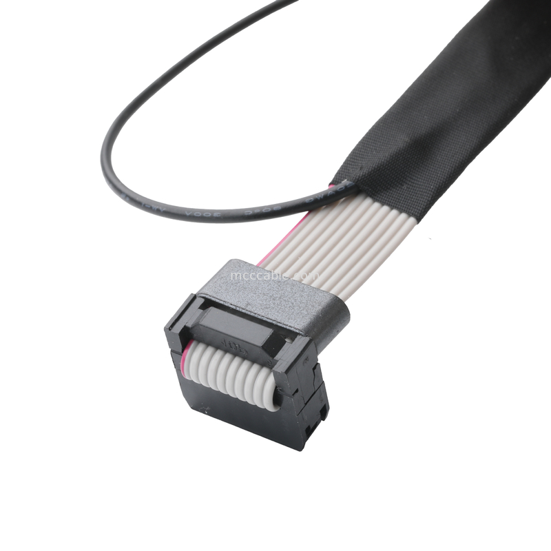 IDC FC-10P And TER M4 Pitch 1.27mm Ground Cable Connector With Ring Wire UL2651 28AWG Cable OEM/ODM