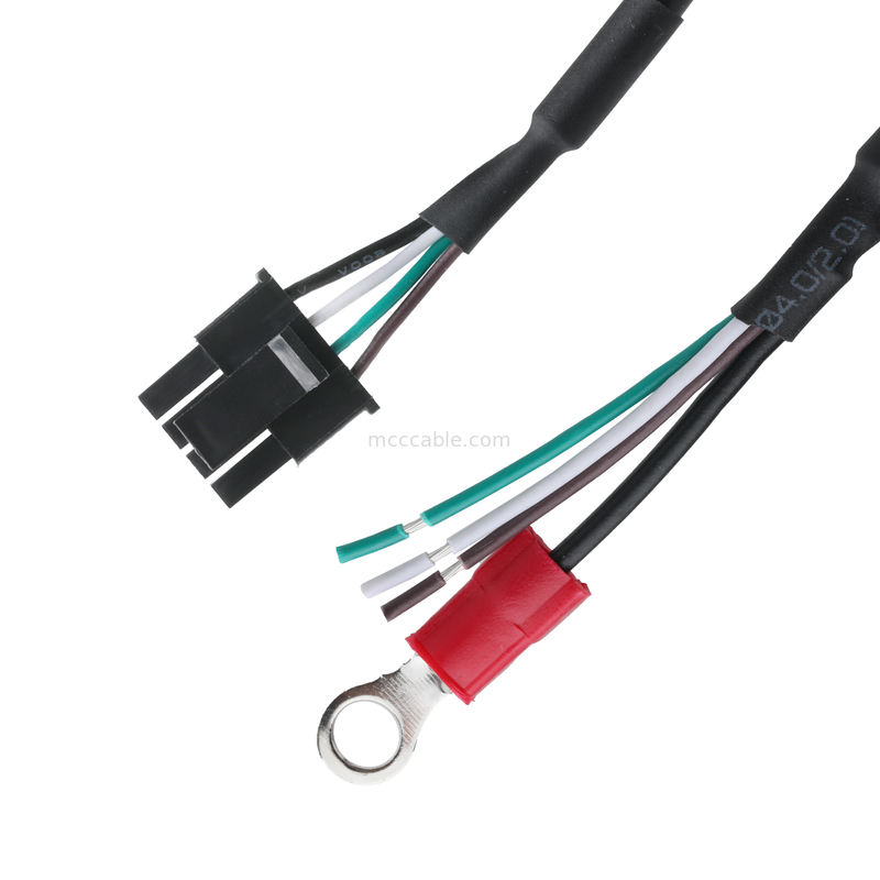 HSG 43645-0400 MX3.0-4P To Semi-stripped Wire And Ring Grounding Collar LVDS Cable Assembly OEM/ODM