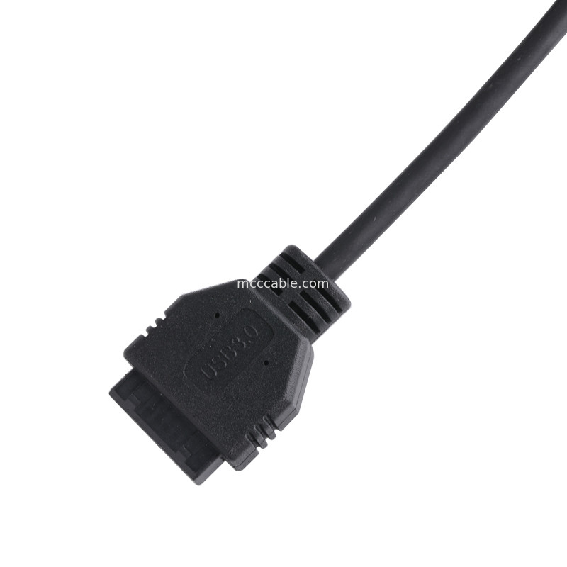 20P Female USB 3.0 Type-C to IDC Adapter Cable Internal Resistor Black PVC Wire OEM ODM