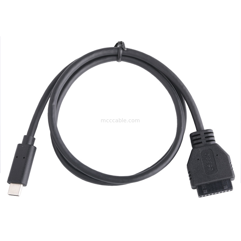 20P Female USB 3.0 Type-C to IDC Adapter Cable Internal Resistor Black PVC Wire OEM ODM