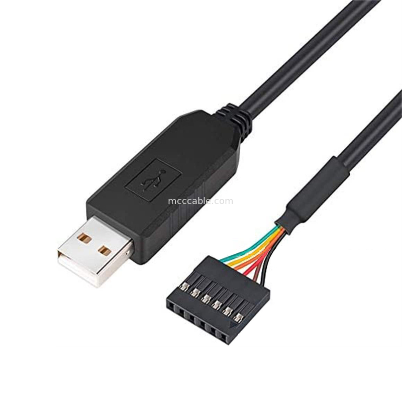 FTDI Chip USB To 6P TTL-232R-3V3 5V Level Module Serial Port Cable Ttl3.3v5v, Customizable Power Supply Pin Number