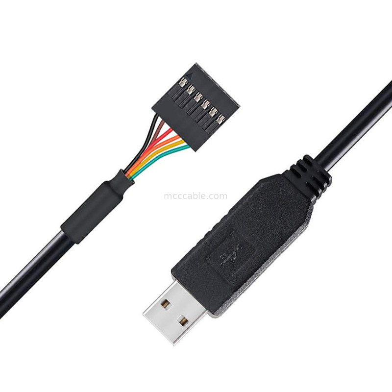 FTDI Chip USB To 6P TTL-232R-3V3 5V Level Module Serial Port Cable Ttl3.3v5v, Customizable Power Supply Pin Number