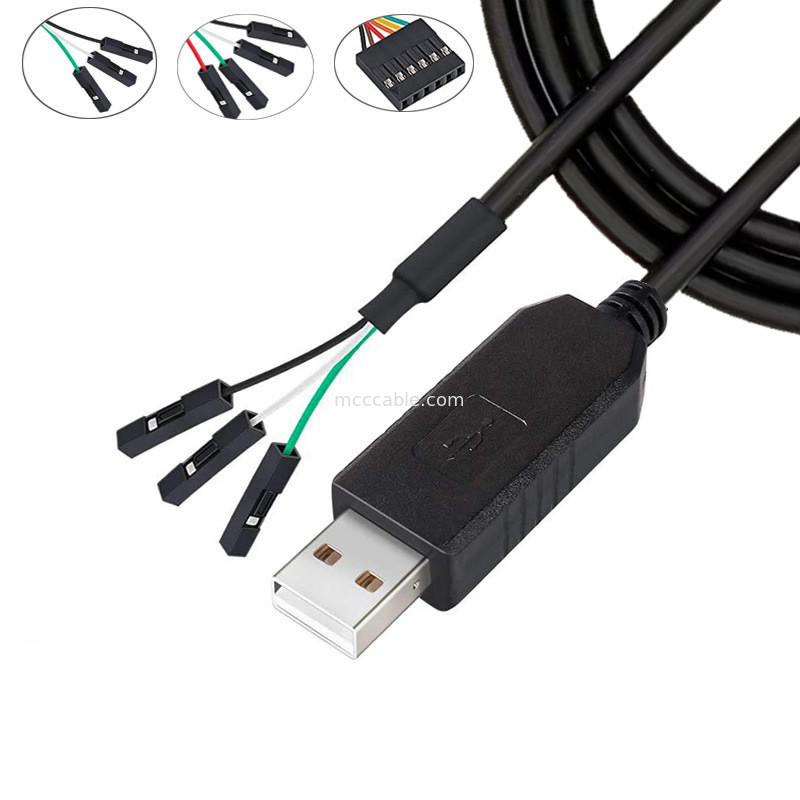 FTDI Chip USB To 6P TTL-232R-3V3 5V Level Module Serial Port Cable Ttl3.3v5v, Customizable Power Supply Pin Number