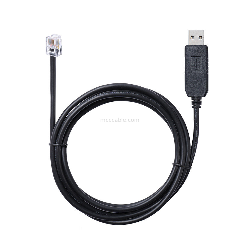 USB-A To RS232 RJ12 Serial Cable 6P6C Compatible With RS232 Communication Configuration Debugging Line