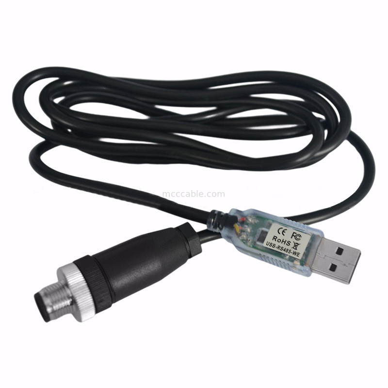 USB-A to RS485-M12 M8 Waterproof Connector for CNC Machine Tools PLAM LED Display