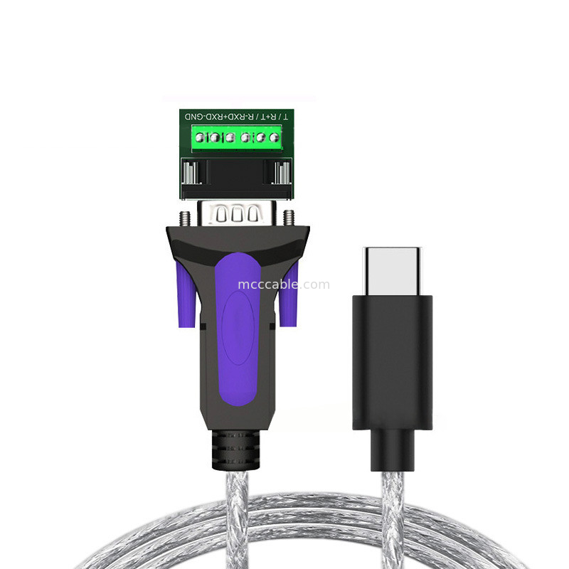 Industrial Grade Custom Cable for TYPE-C to RS485-DB9/RS422-DB9 CONN Connector B DB9 Male