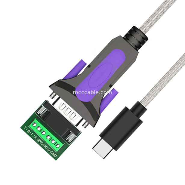 Industrial Grade Custom Cable for TYPE-C to RS485-DB9/RS422-DB9 CONN Connector B DB9 Male