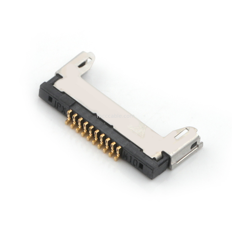 10pin Lvds Micro Coaxial Cable Assembly 20345-010T-32R 0.4 mm pitch  Horizontal mating type micro-coaxial connector