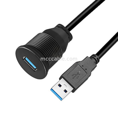 Custom Harness USB3.0 Calbe Car Dashboard Panel Cable Round Head USB3.0 Male To Female Extension Cable Waterproof Cable