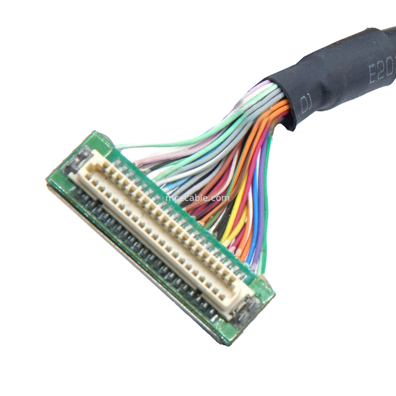 DF9 41P Industrial Grade Medical Wire Harness  DF9 41 Pin Screen Display Cable Female Hot Press Flat Connect