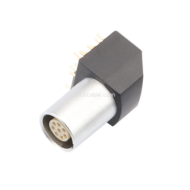 Indoor Circular Connector B Series Z11 8Pin Angled Grounding Solder Fixed Socket 90° Angular Socket For Circuit Board