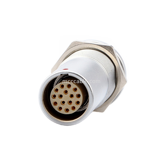 Military Industrial Medical Circular Connectors B Series Z19 16P Fixed Double Pass, Nut Fixed, Fixed Pins At Both Ends