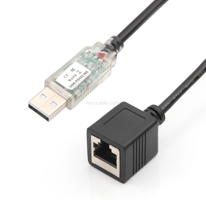 Industrial Custom Cable Adapters USB-A RJ422 To RS232 Network Port Network Engineering Debug Cable
