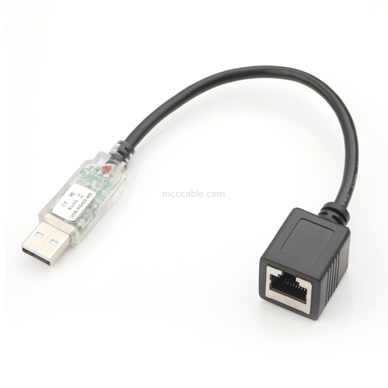 Industrial Custom Cable Adapters USB-A RJ422 To RS232 Network Port Network Engineering Debug Cable