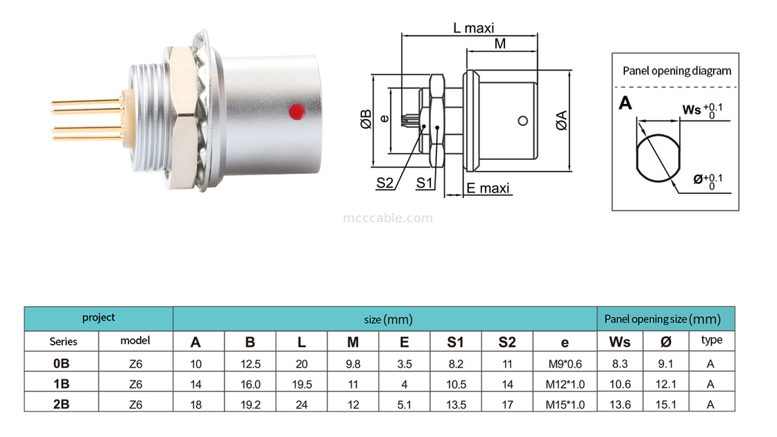 Push-pull Self-locking Connector Circular Industrial Control B Series Z6 Connector 6-pin Female To 6-pin Signal Sensor