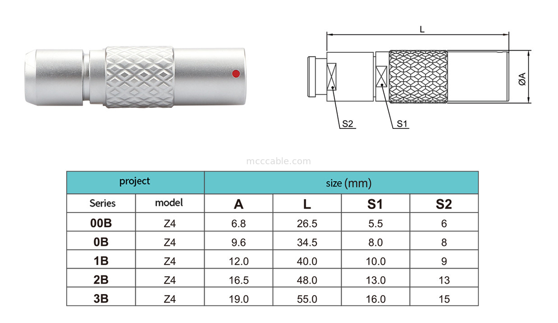 7Pin Z4 B Series Circular Waterproof Connector Floating Socket Safe push-pull self-locking system