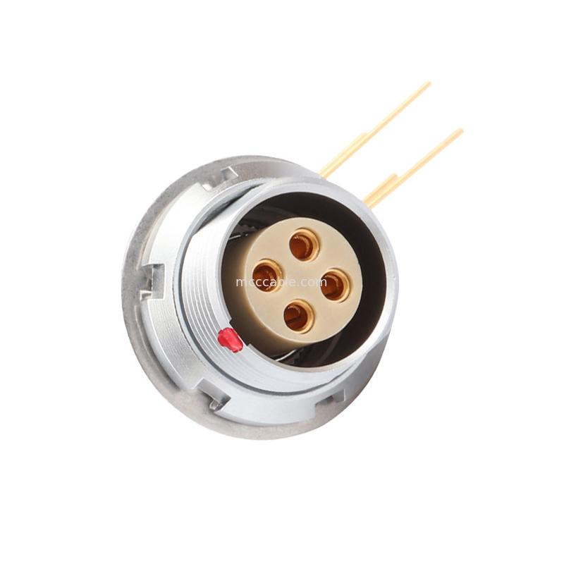Industrial Circular Waterproof Connector Z3 External Fixed Socket Printed Circuit Board 90° Elbow Pin Core 4 Pin