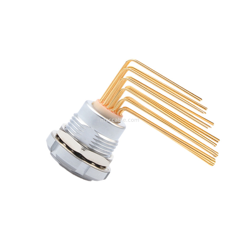 Circular Waterproof Connector Z2 26Pin Double Nut 90° Angle Pin Core Internal And External Nut Fixed Socket