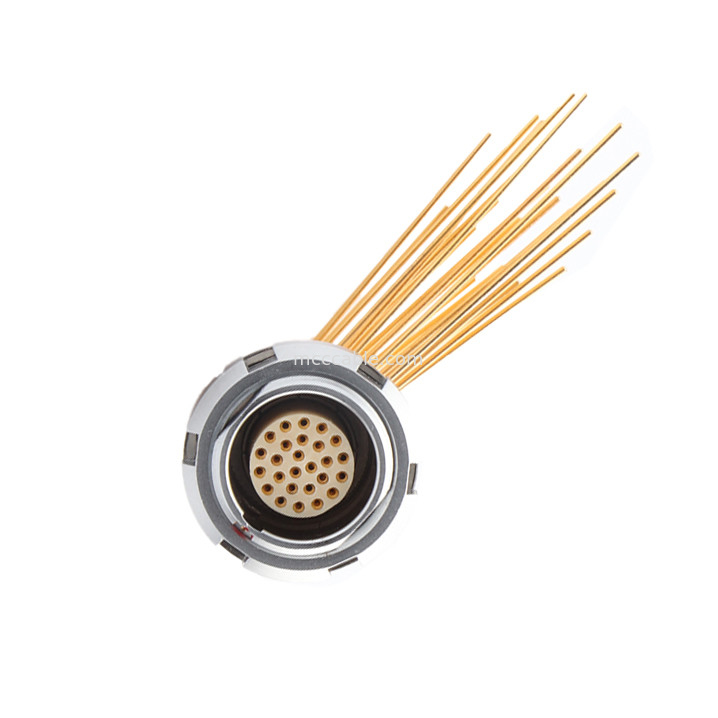 Circular Waterproof Connector Z2 26Pin Double Nut 90° Angle Pin Core Internal And External Nut Fixed Socket